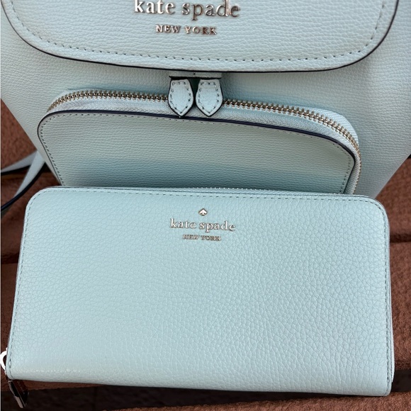 Kate spade sea foam green backpack & wallet - Picture 4 of 5